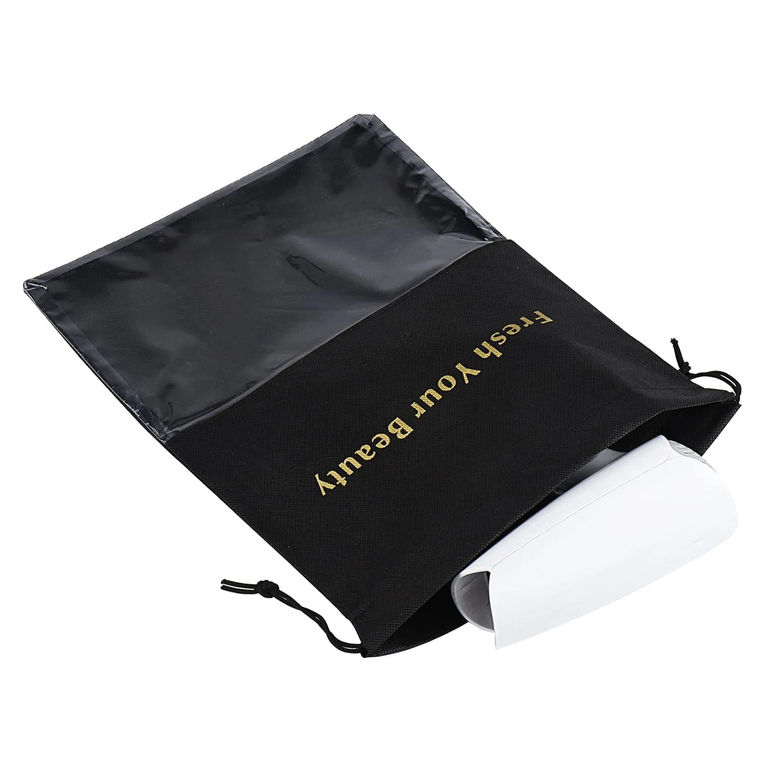 10 Packs Wig Storage Bags with Drawstring Hair Extensions Holder Hairpieces Carrier Organizer Dustproof Protector Pouch for Travel Daily Use (Small,Black)