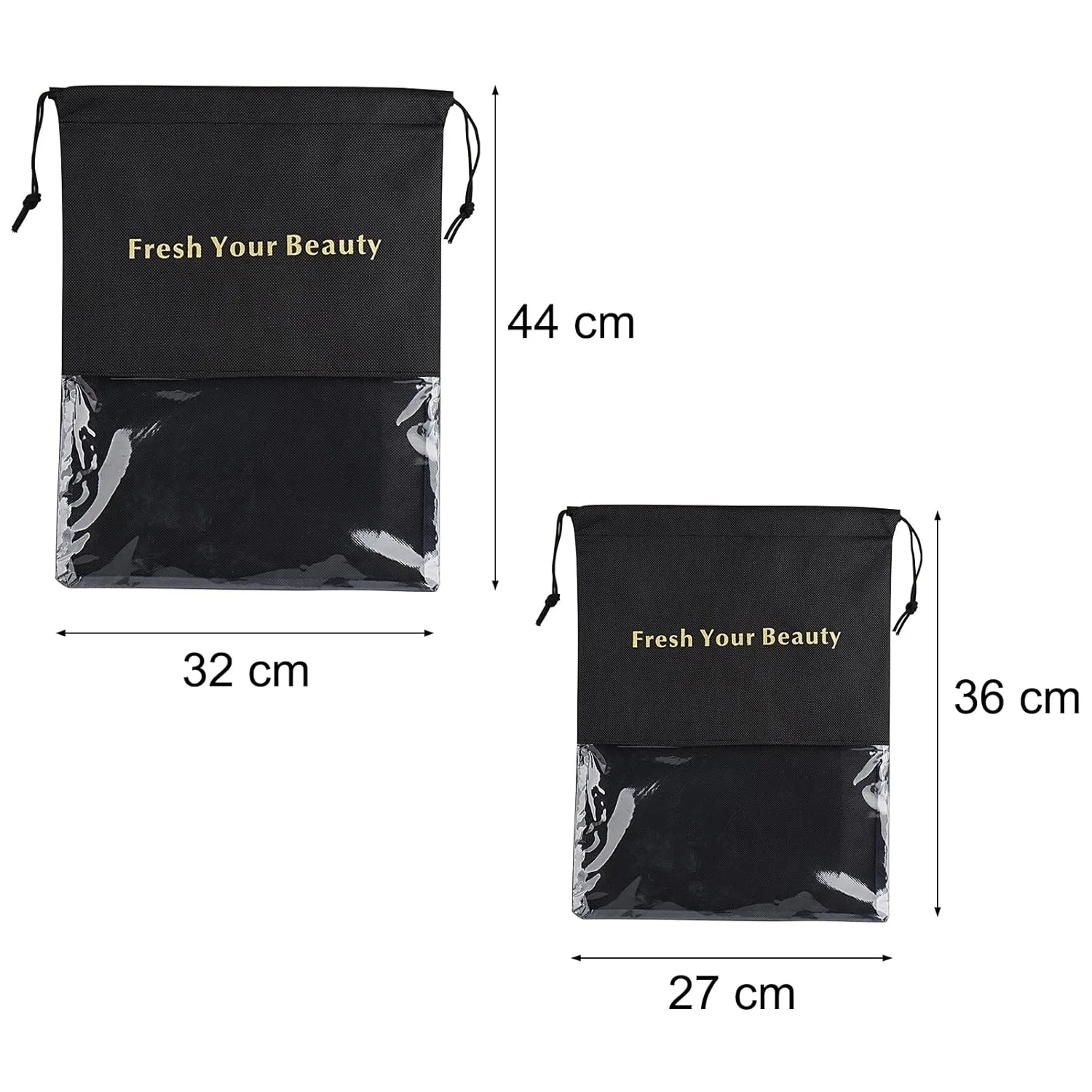 10 Packs Wig Storage Bags with Drawstring Hair Extensions Holder Hairpieces Carrier Organizer Dustproof Protector Pouch for Travel Daily Use (Small,Black)