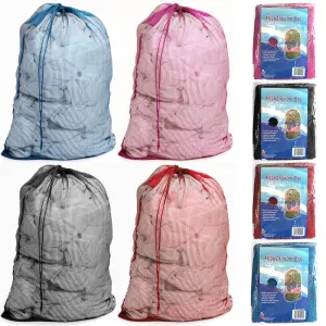 2 Pc Extra Large Mesh Laundry Bags Drawstring Handle 36"x24" Lingerie Delicates