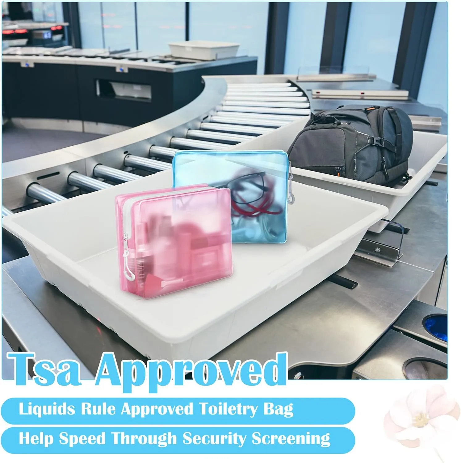 4 Pack TSA Approved Travel Toiletry Bags Frosted Translucent Leak-proof Cosmetic Makeup Bags for Women Men Travel Organizer Airport Security(Pastel,6.7 x 5.5 x 1.8 Inch)