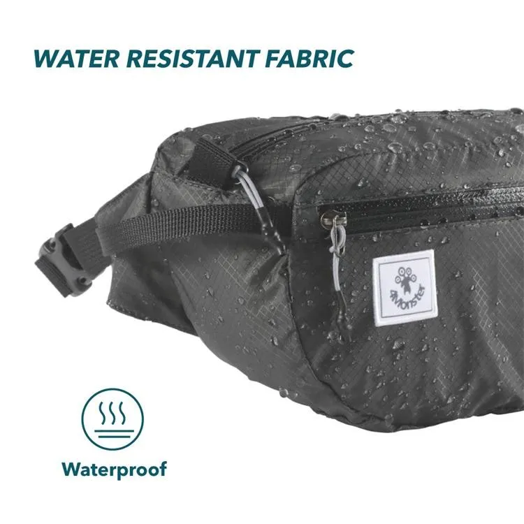 4Monster Hiking Waist Packs Portable with Multi-Pockets Adjustable Belts- Plain Color
