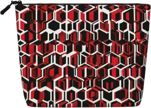 Abstract Geometric Pattern Print Cosmetic Bags for Women Large Capacity Purse Travel Toiletry Zipper Storage Pouch