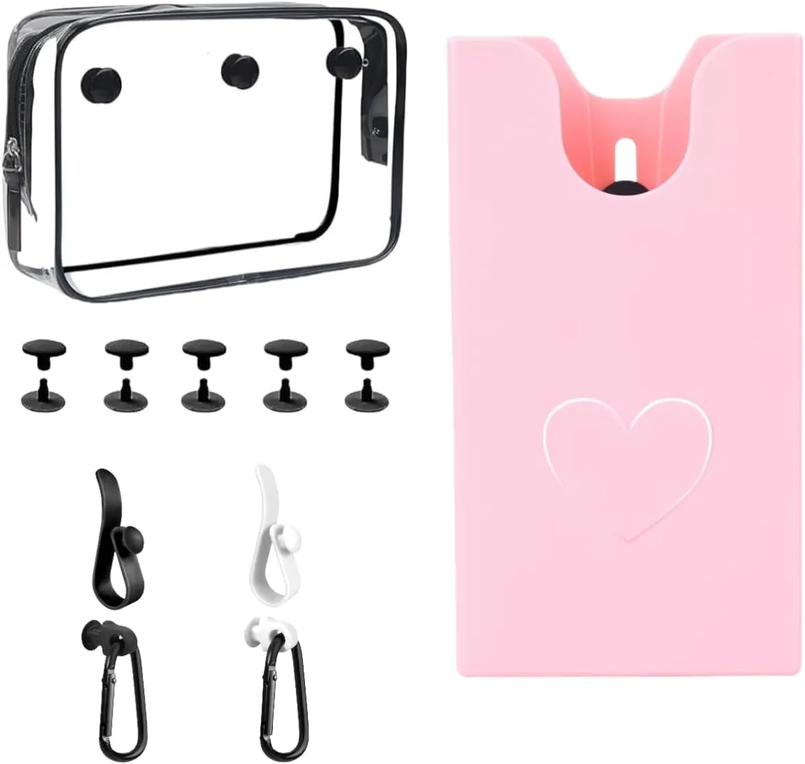 Accessories for Bogg Bag, Clear Toiletry Bag Compatible for Beach Bag, Cell Phone Holder, Hooks and Key Chain Set