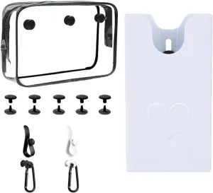 Accessories for Bogg Bag, Clear Toiletry Bag Compatible for Beach Bag, Cell Phone Holder(White), Hooks and Key Chain Set