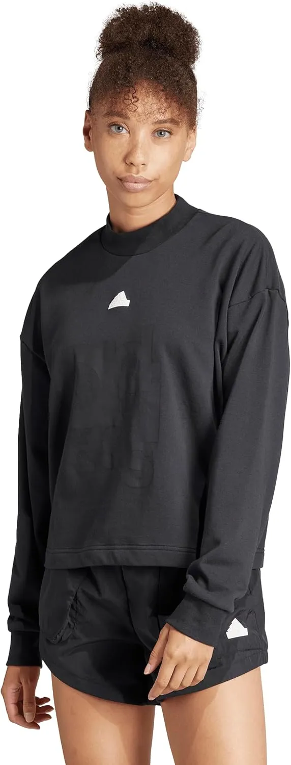 adidas Women's Printed French Terry Loose Sweatshirt