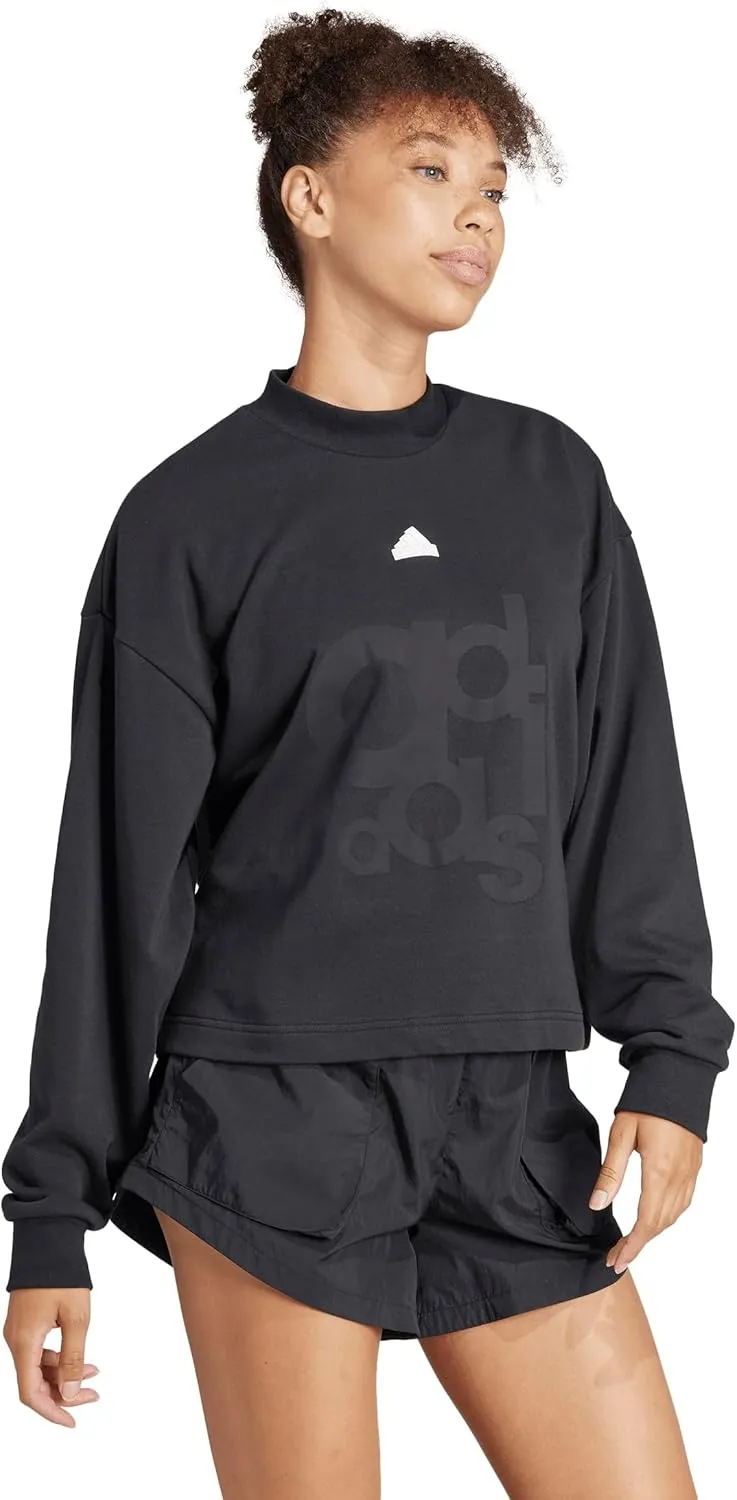 adidas Women's Printed French Terry Loose Sweatshirt