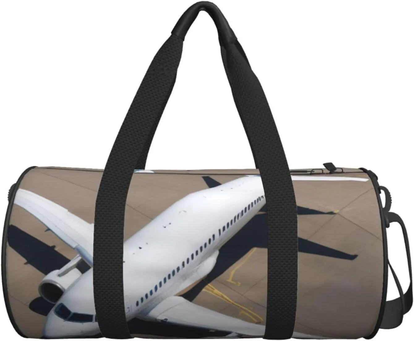 Airplane Printed Travel Bag,Round Personal Item Storage bag,Foldie Duffel Bag for Traveling Vacation,Fitness,Sports