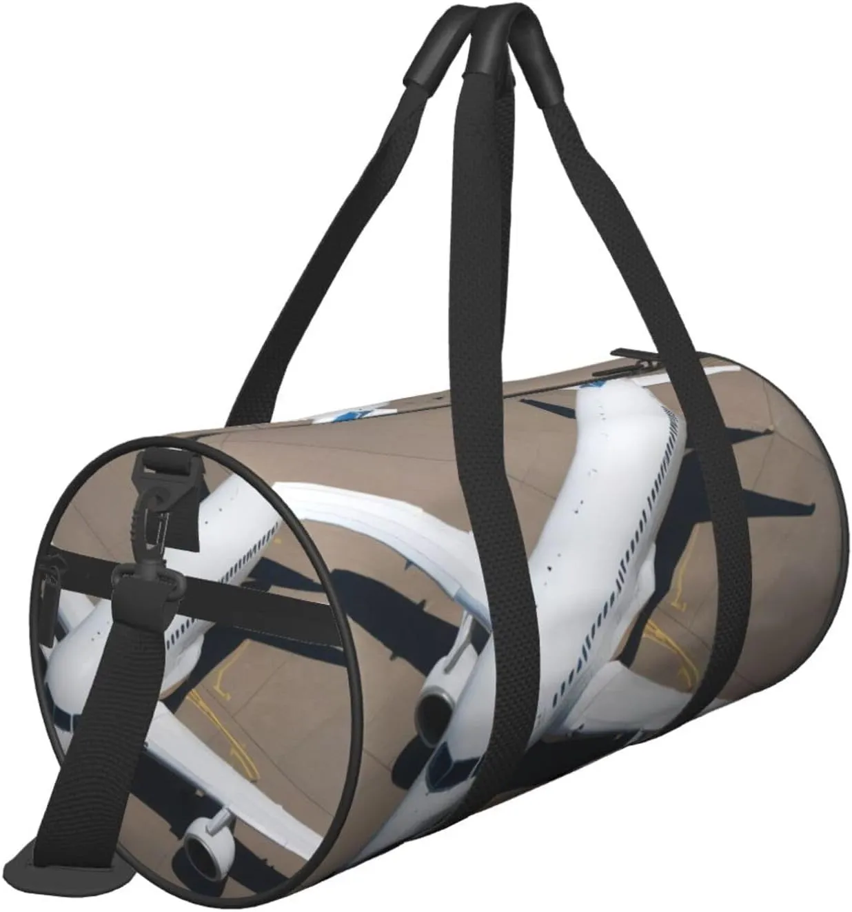Airplane Printed Travel Bag,Round Personal Item Storage bag,Foldie Duffel Bag for Traveling Vacation,Fitness,Sports