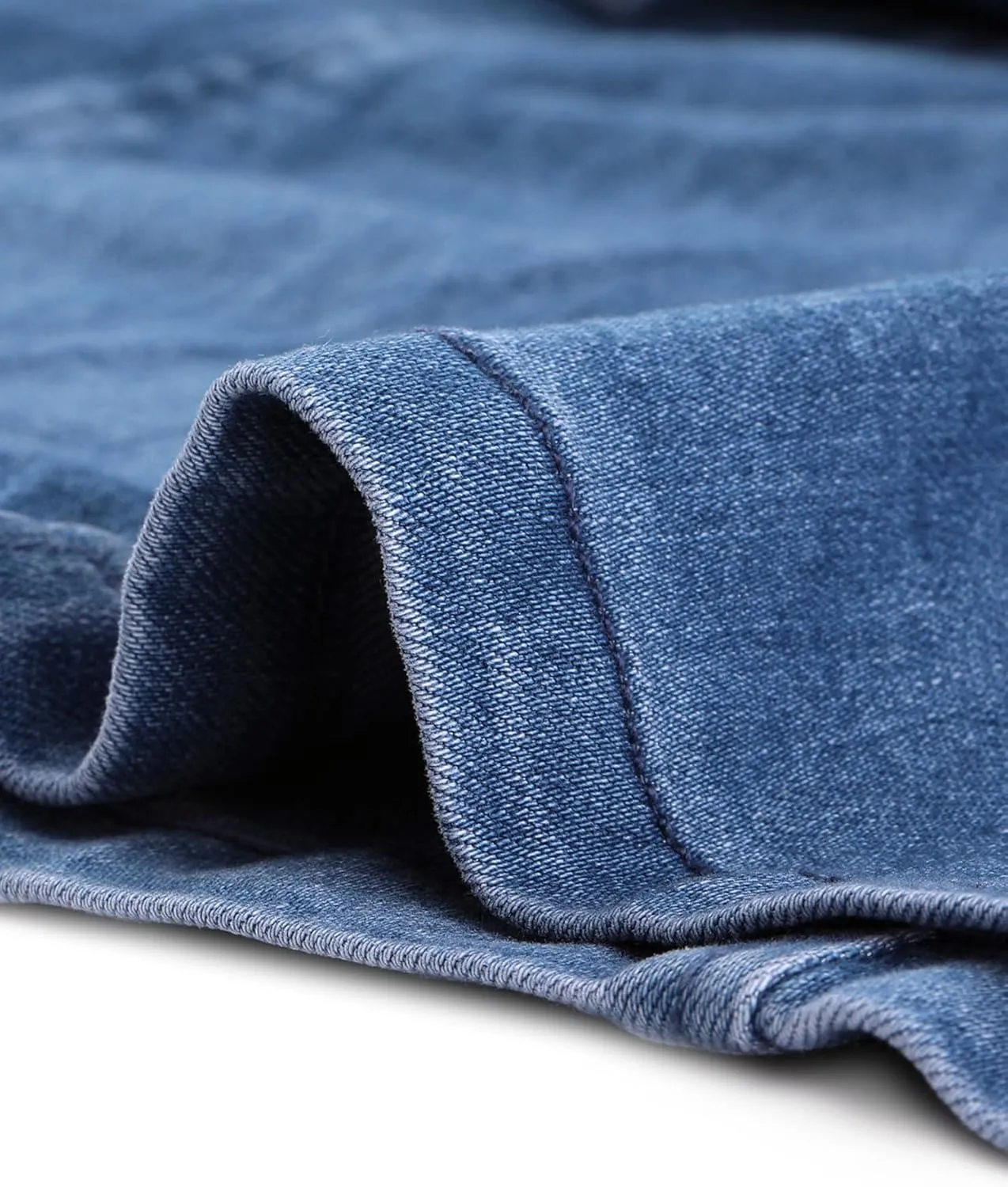 Allegra K Women's Denim Dress Button Down Collar V Neck Long Sleeve A-line Cotton Jean Dress