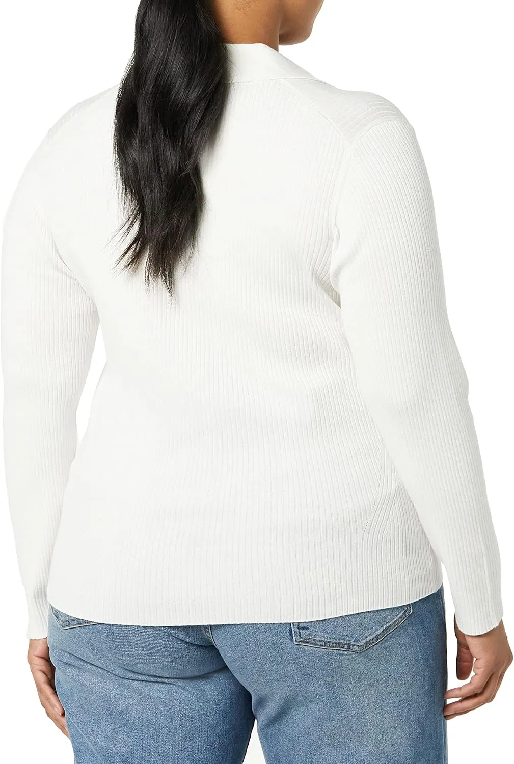 Amazon Essentials Women's Fine Gauge Stretch Polo Ribbed Cardigan (Previously Daily Ritual)