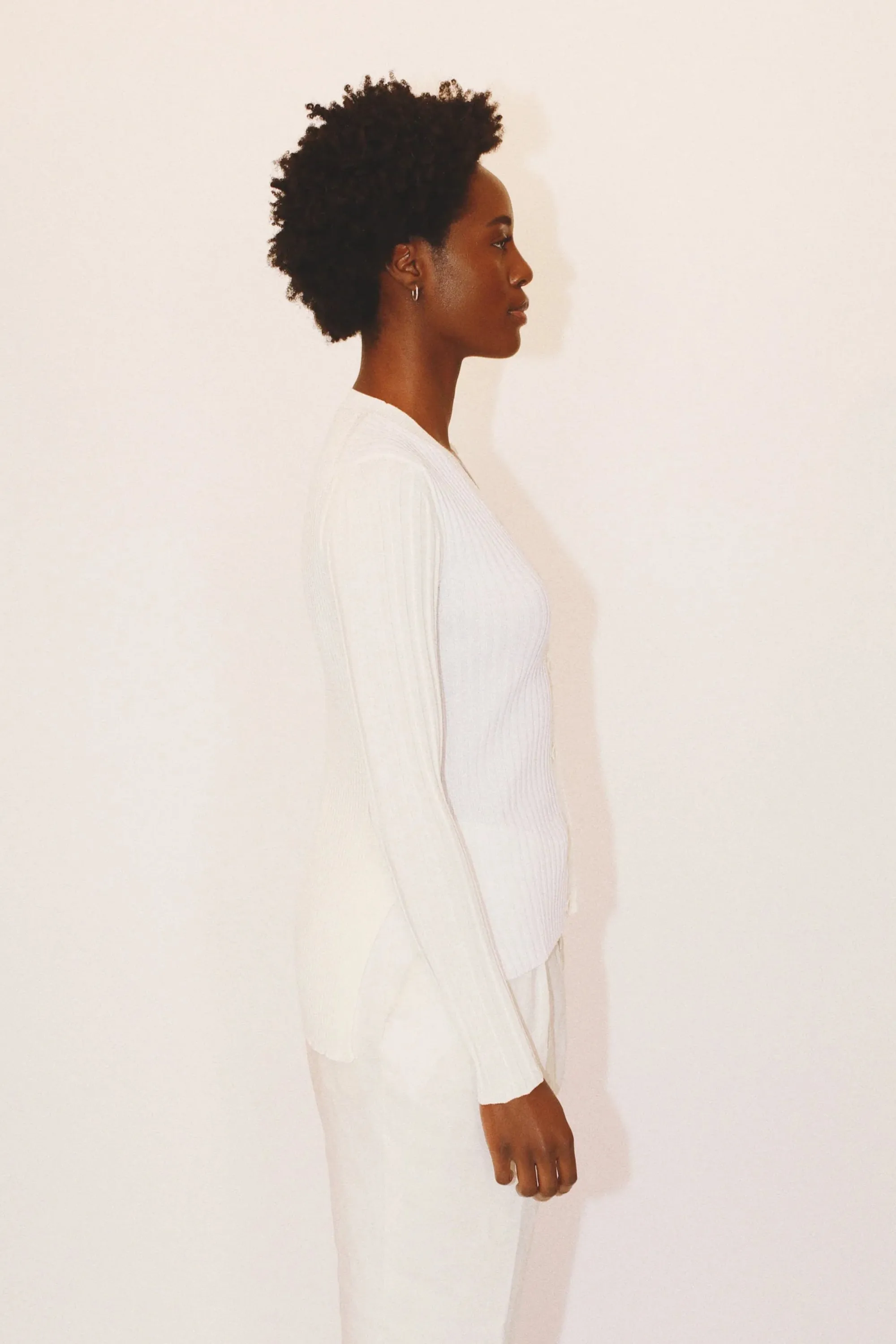 ANNA RIBBED CARDIGAN - CREAM