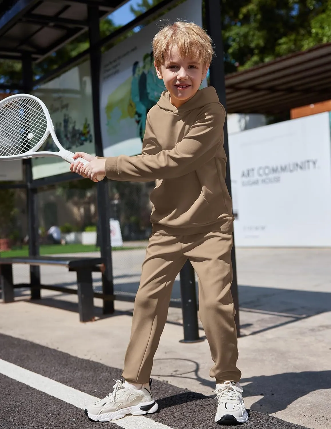 Arshiner 2 Piece Outfit Boys Pullover Hoodies Sweatshirt Suit For Kids Tracksuit Set