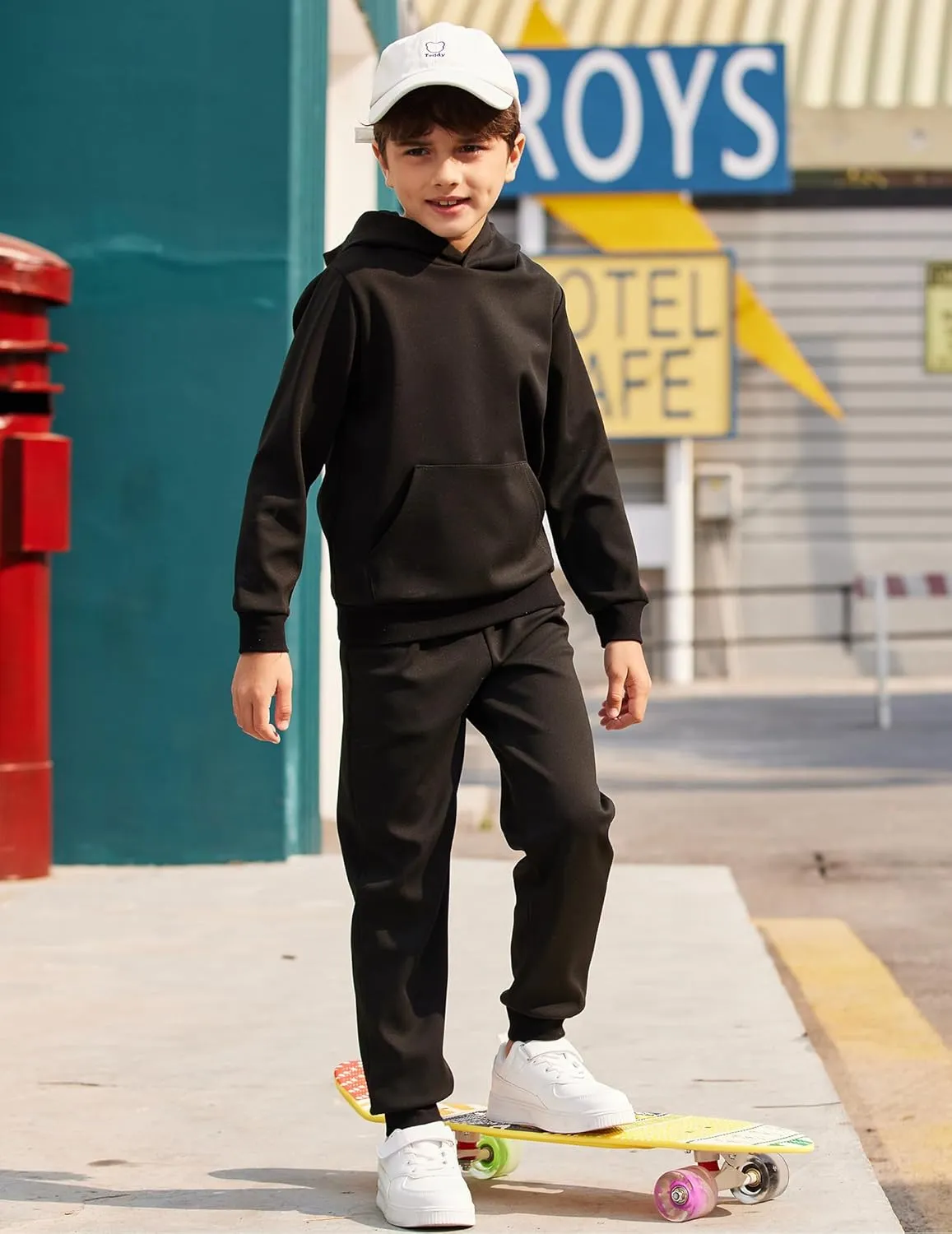 Arshiner 2 Piece Outfit Boys Pullover Hoodies Sweatshirt Suit For Kids Tracksuit Set