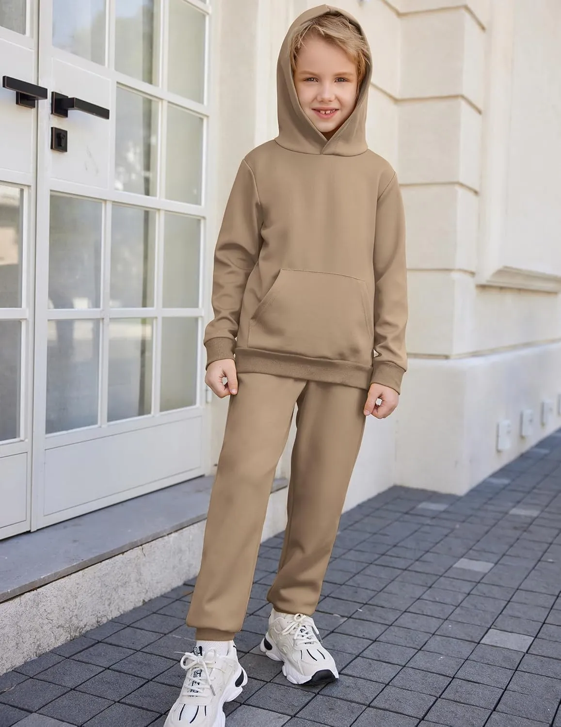 Arshiner 2 Piece Outfit Boys Pullover Hoodies Sweatshirt Suit For Kids Tracksuit Set