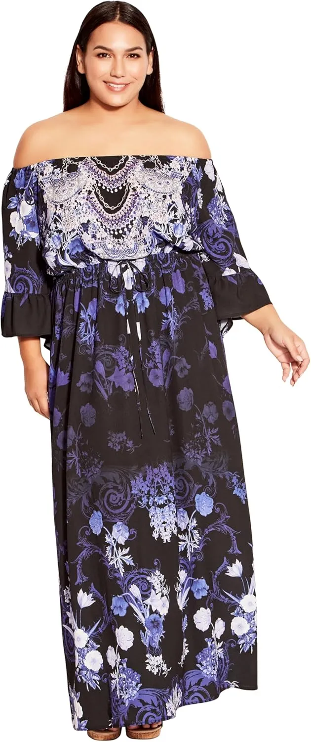 Avenue Women's Plus Size Maxi Getaway Beaded