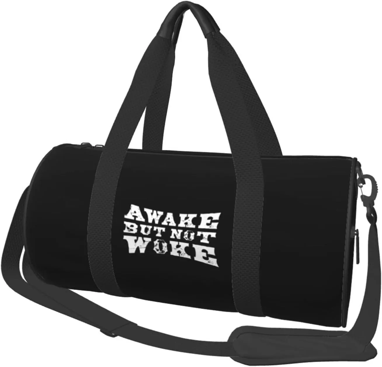 Awake But Not Woke Convertible Garment Bag with Shoulder Strap, Carry on Garment Duffel Bag for Men Women - Rolling Foldable for Travel Luggage Bags (Black)