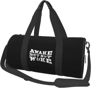 Awake But Not Woke Convertible Garment Bag with Shoulder Strap, Carry on Garment Duffel Bag for Men Women - Rolling Foldable for Travel Luggage Bags (Black)