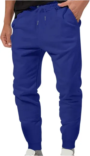Aymnlox Mens Lightweight Hiking Pants Trendy Casual Slim Fit Cotton Sweatpants Drawstring Elastic Tapered Pants with Pockets