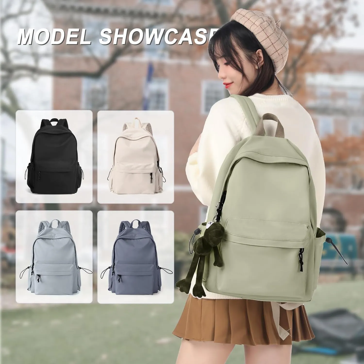 Backpack Lightweight Bag Waterproof High Middle Backpack For Cute Aesthetic Backpack Casual Daypack For Men Women Green