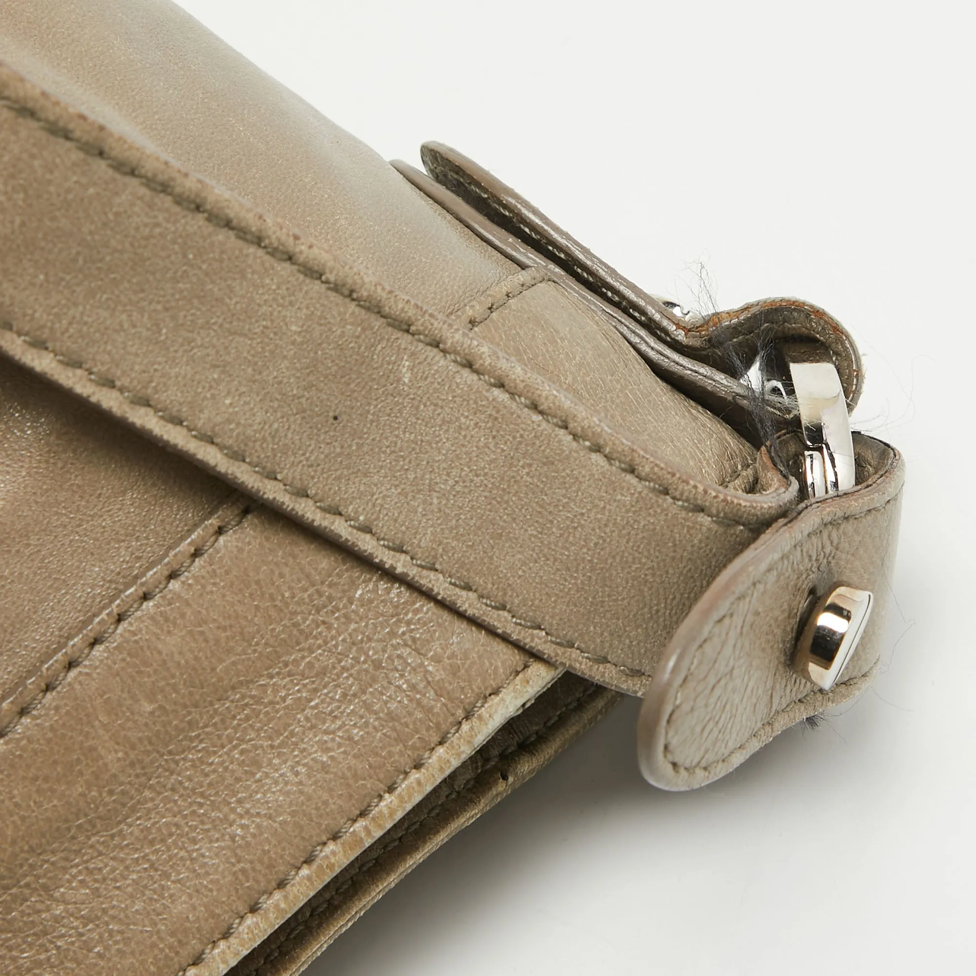 BALENCIAGA Beige Leather Studded Sac Clous Motorcycle Bag
