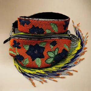 Be Here Now Orange Hand Embroidered Fanny Pack