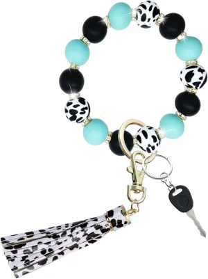 Beaded Keychain Wristlet, Key Ring Bracelet Car Key Chain, Cute Key Holer for Women Girls.
