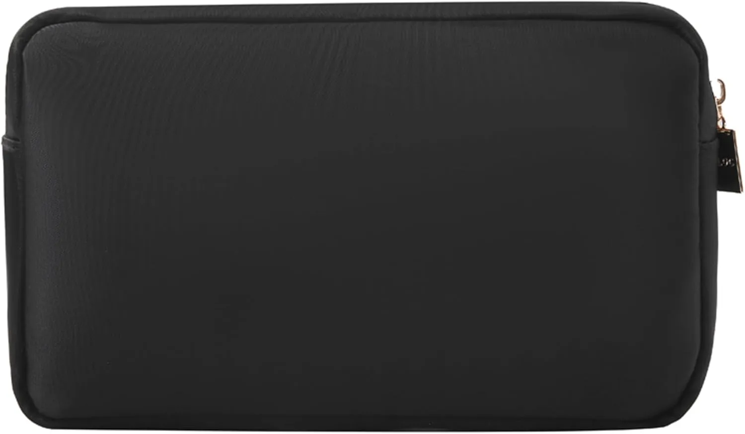BLOC Bags Travel Makeup Bag, Cosmetic Bags for Women, Medium Cute Toiletry Bag, Make up Bag, Beauty Bag with Chenille Patch and Top Zipper, Inside Zipper Pouch and Mesh Pockets (Black Star, Black)