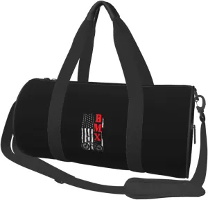BMX American Flag Convertible Garment Bag with Shoulder Strap, Carry on Garment Duffel Bag for Men Women - Rolling Foldable for Travel Luggage Bags (Black)