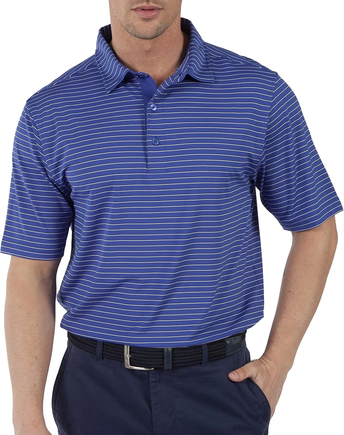 Bobby Jones Golf Apparel - Performance RTJ Cypress Stripe Short Sleeve Golf Polo for Men