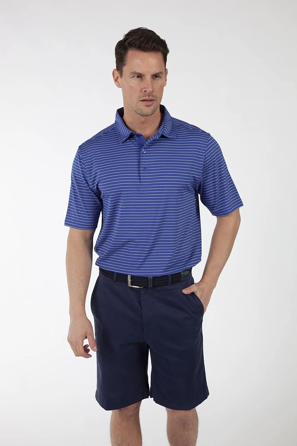 Bobby Jones Golf Apparel - Performance RTJ Cypress Stripe Short Sleeve Golf Polo for Men
