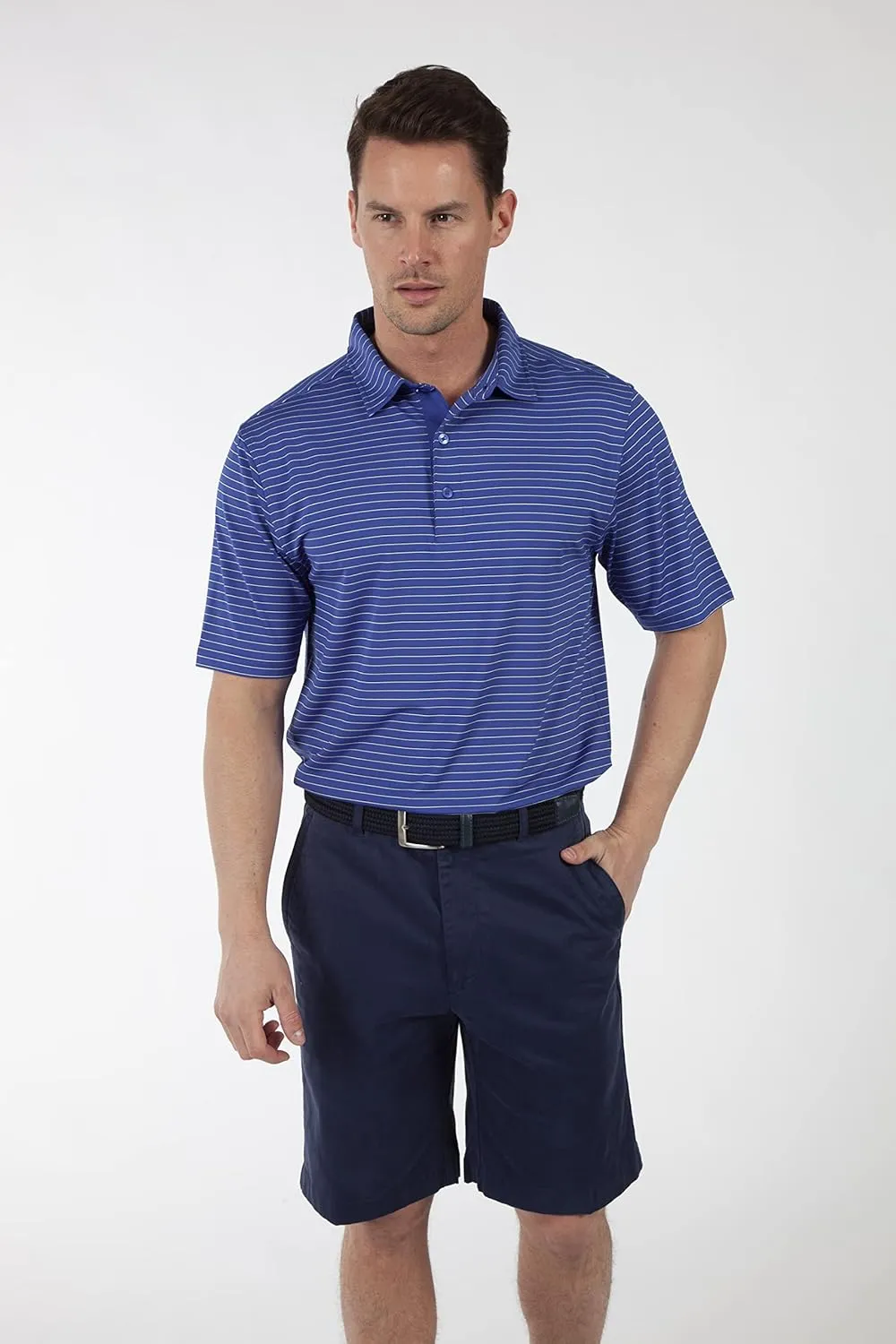 Bobby Jones Golf Apparel - Performance RTJ Cypress Stripe Short Sleeve Golf Polo for Men