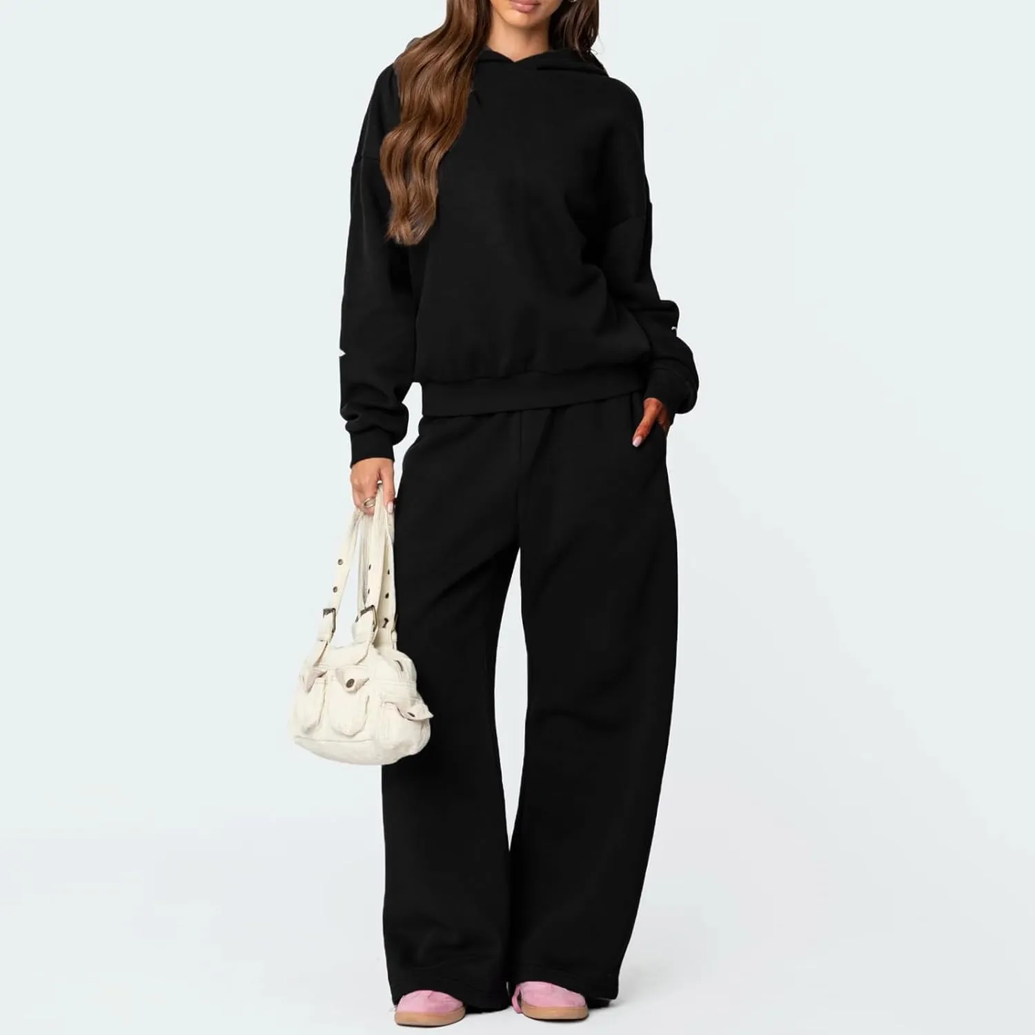 Bow Sweatsuits for Women Two Piece Tracksuit Graphic Oversized Hoodie Sweatshirt Sweatpants Sweat Set for Teen Girl