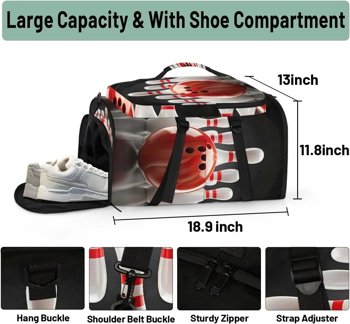 Bowling Ball Sports Travel Backpack Carry On Flight Approved for Men Women, Lightweight Large Luggage Weekender Casual Daypack Backpacks for Traveling Airplane