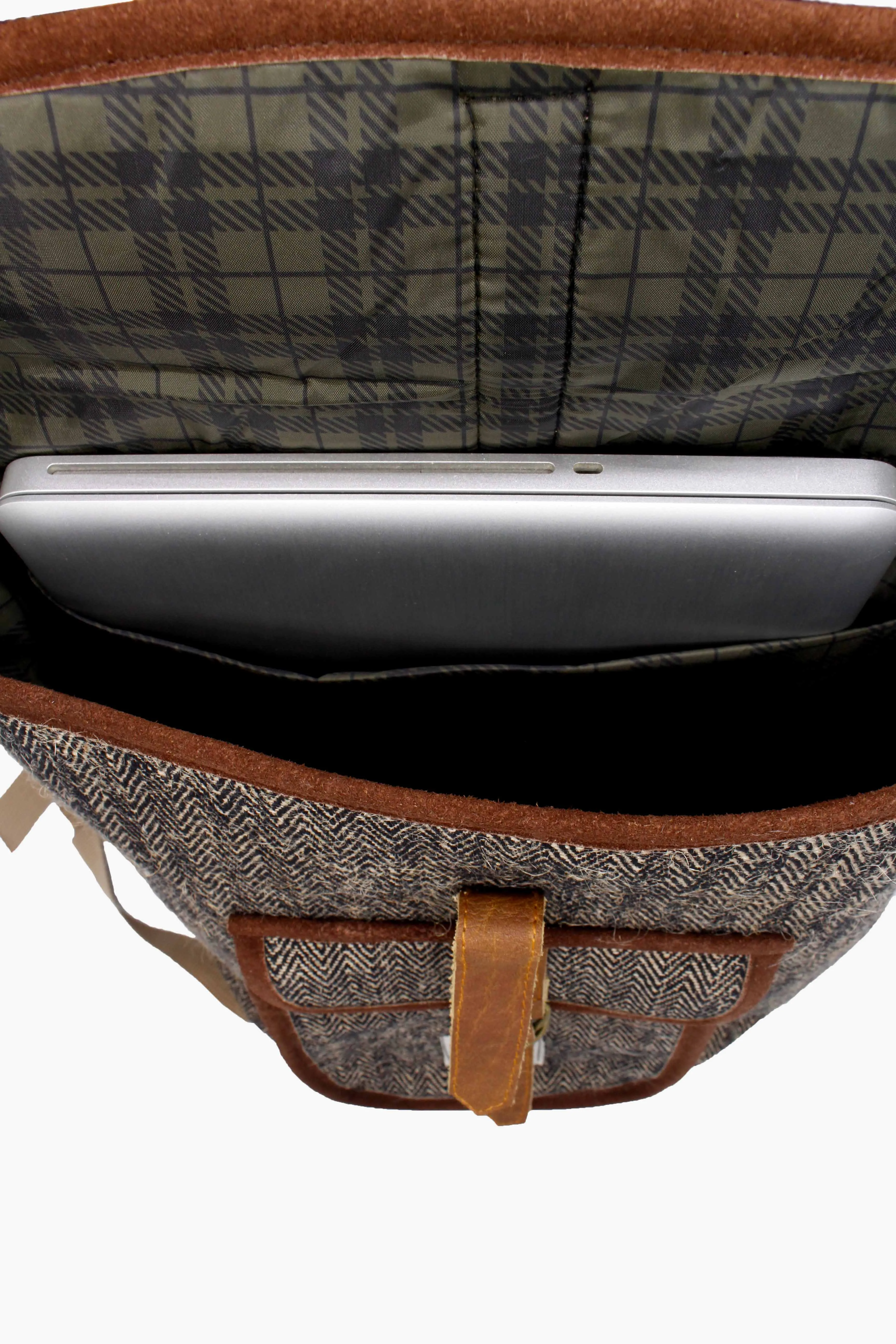 Brown Herringbone Unisex Hemp Backpack