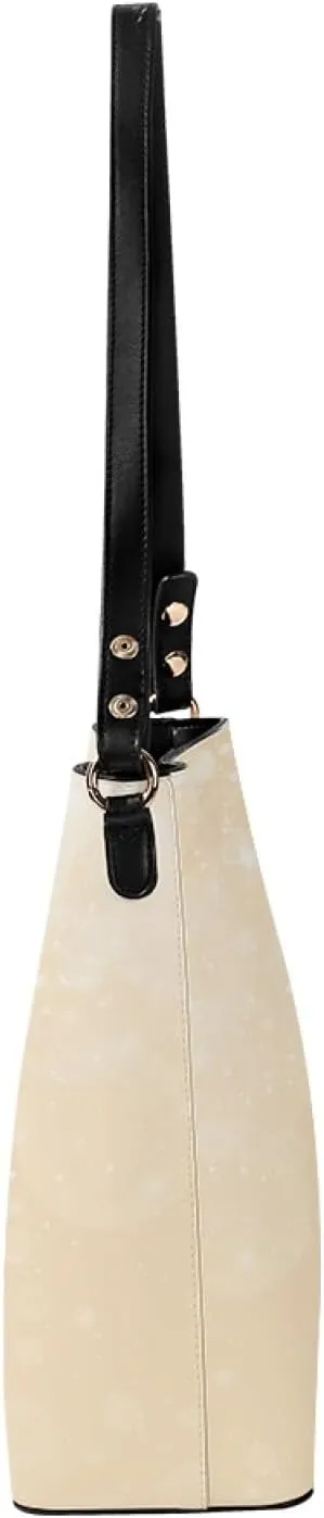 Bucket Bags and Purse for Women Merry Christmas Santa Claus Hobo and Shoulder Handbags with 2 Detachable Straps