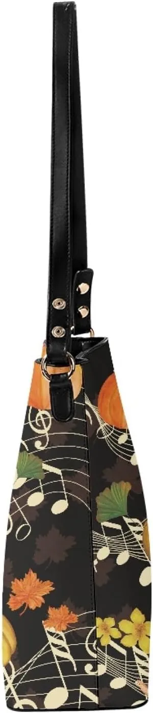 Bucket Bags and Purse for Women Merry Christmas Santa Claus Hobo and Shoulder Handbags with 2 Detachable Straps