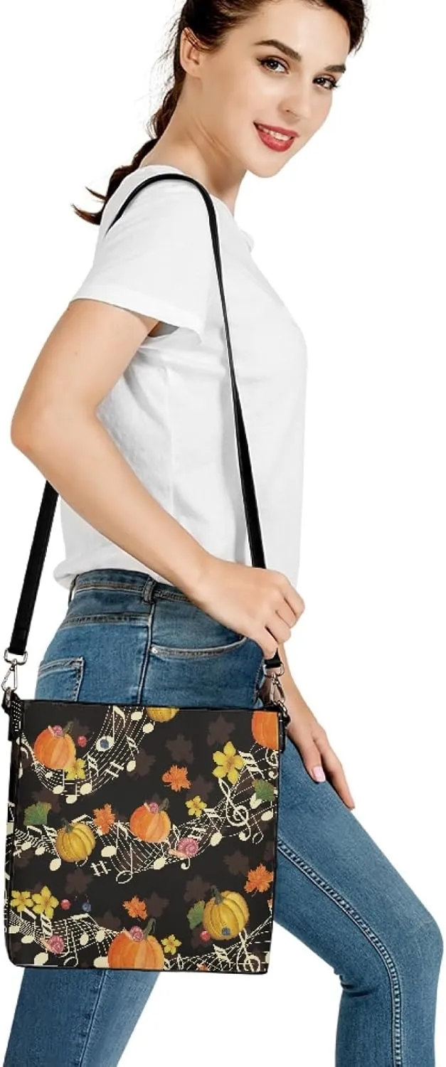 Bucket Bags and Purse for Women Merry Christmas Santa Claus Hobo and Shoulder Handbags with 2 Detachable Straps