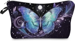 Butterfly Makeup Bag Cute Small Makeup Organizer Bag Travel Toiletry Zipper Pouch Birthday Christmas Gift for Butterfly Lovers Butterfly Cosmetic Bag for Women BFF