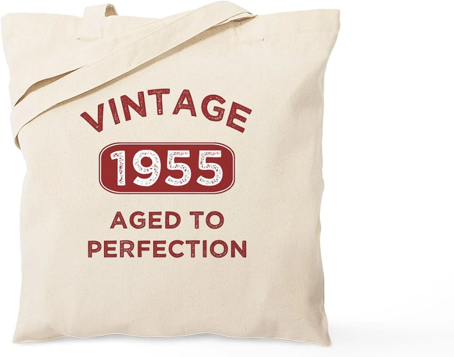 CafePress 1955 Vintage Distressed Tote Bag Reusable Natural Beige Canvas Shopping Bag
