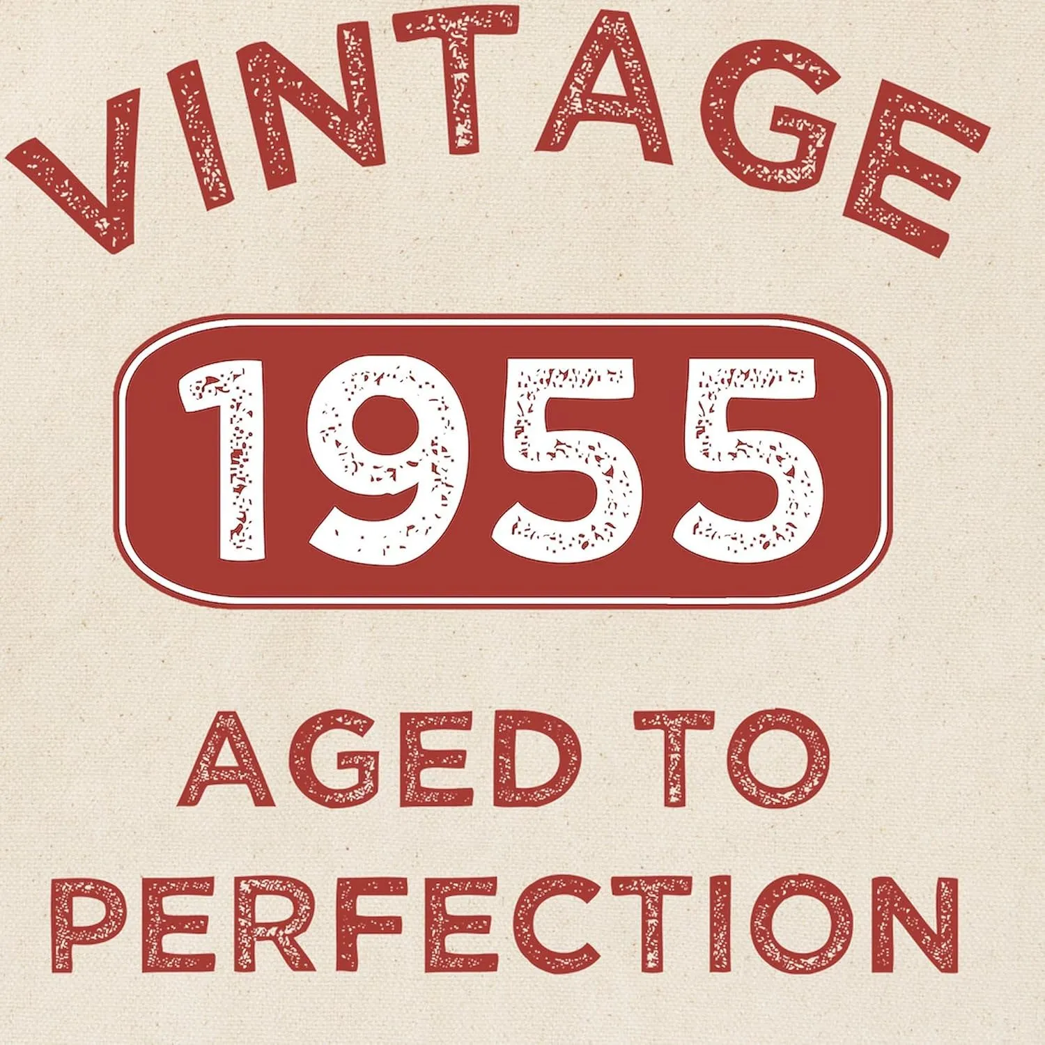 CafePress 1955 Vintage Distressed Tote Bag Reusable Natural Beige Canvas Shopping Bag