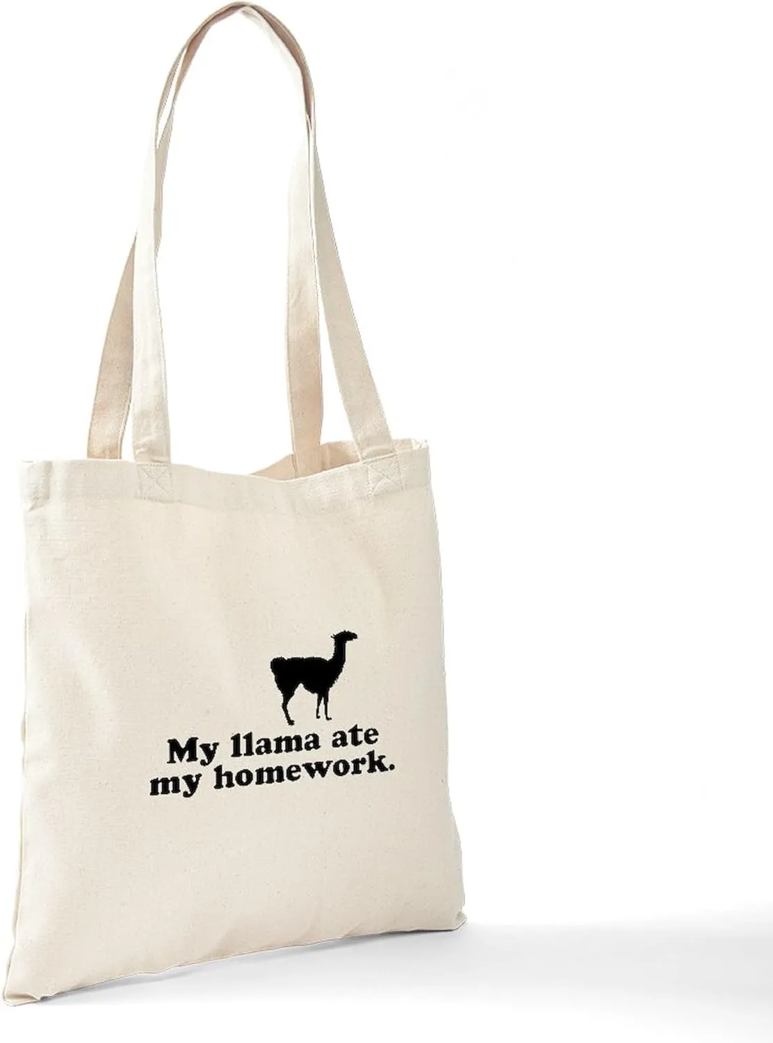 CafePress Funny Llama Tote Bag Reusable Natural Beige Canvas Shopping Bag