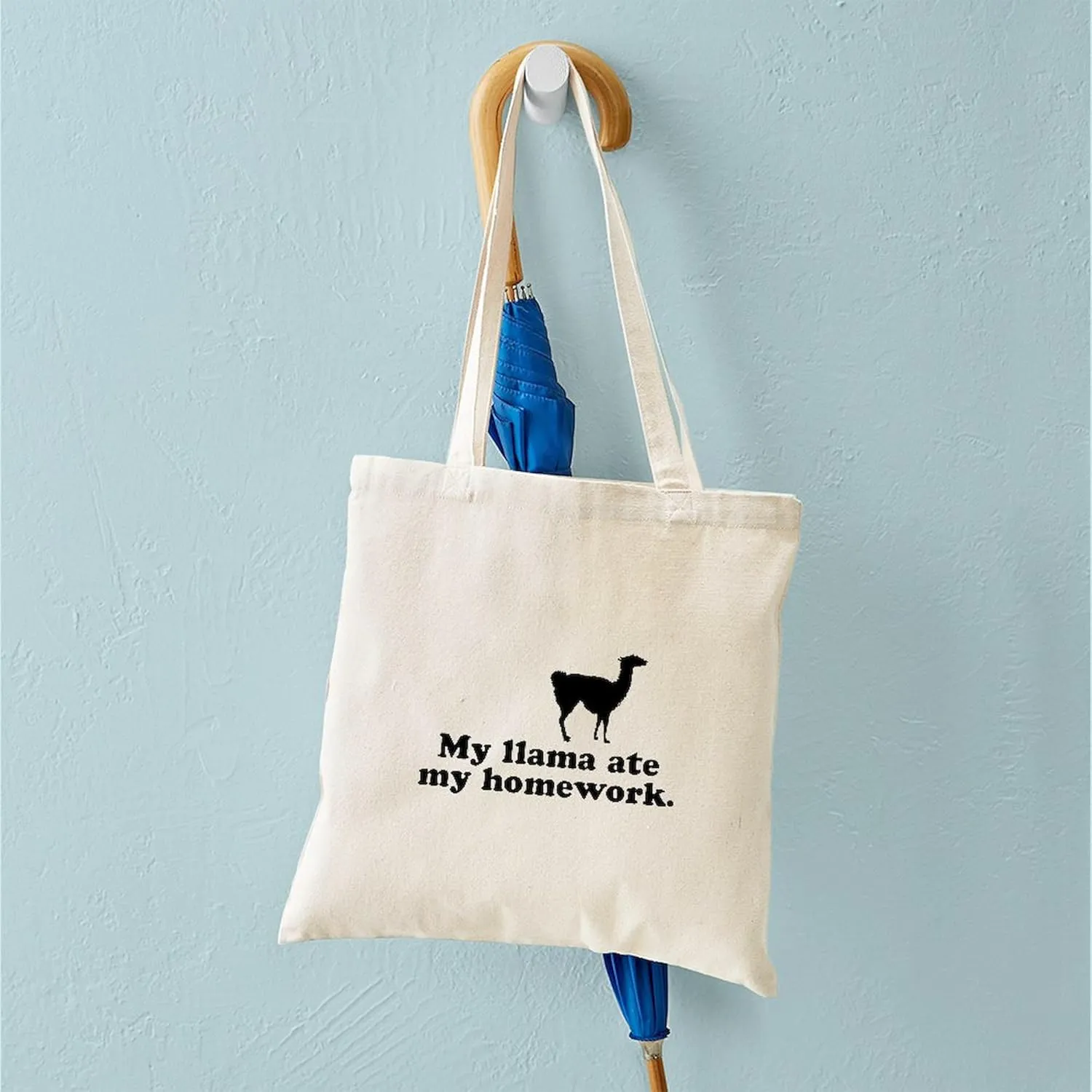 CafePress Funny Llama Tote Bag Reusable Natural Beige Canvas Shopping Bag