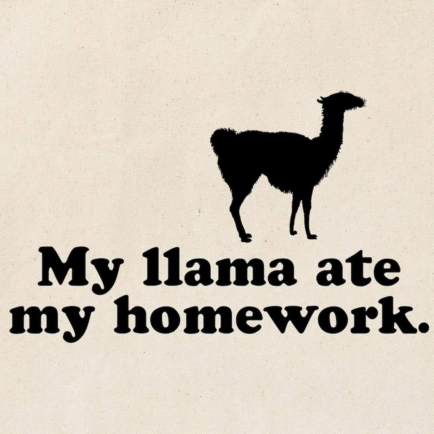 CafePress Funny Llama Tote Bag Reusable Natural Beige Canvas Shopping Bag