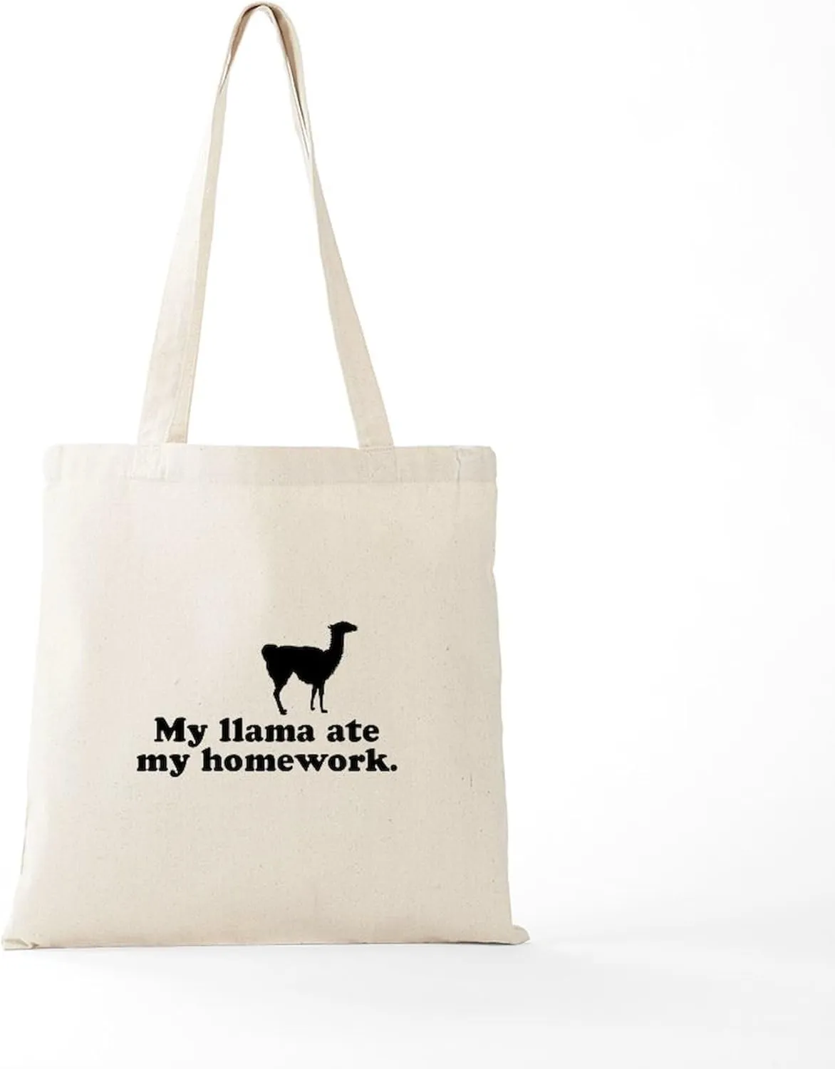 CafePress Funny Llama Tote Bag Reusable Natural Beige Canvas Shopping Bag