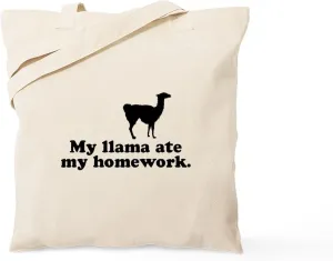 CafePress Funny Llama Tote Bag Reusable Natural Beige Canvas Shopping Bag