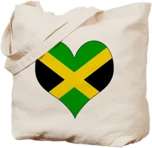 CafePress I Love Jamaica Tote Bag Reusable Natural Beige Canvas Shopping Bag