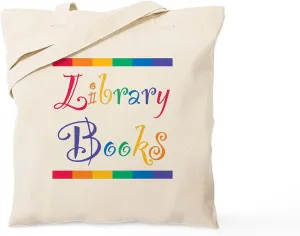 CafePress Library Books Tote Bag Reusable Natural Beige Canvas Shopping Bag