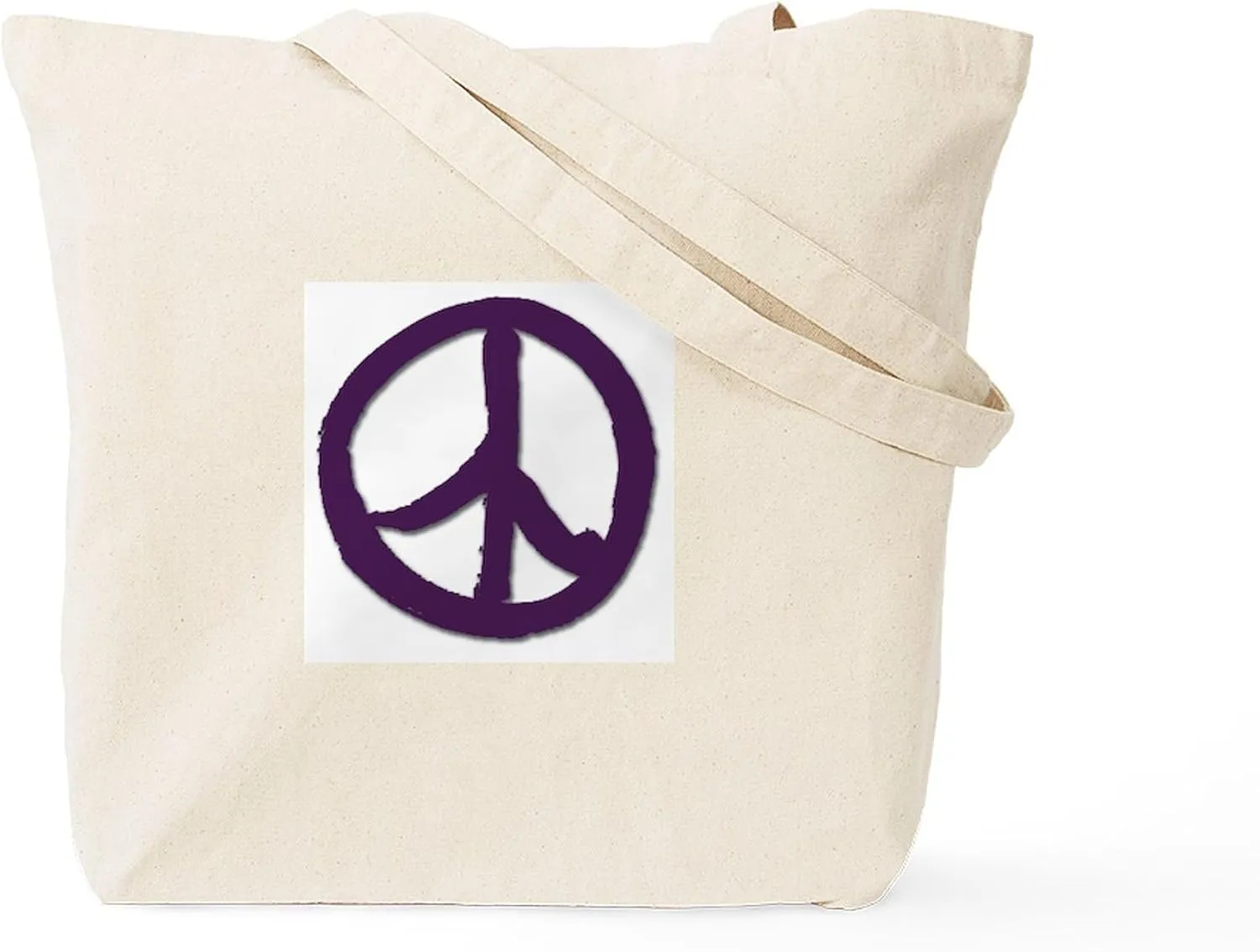 CafePress Peace, Love, &Amp; Social Work Tote Bag Reusable Natural Beige Canvas Shopping Bag