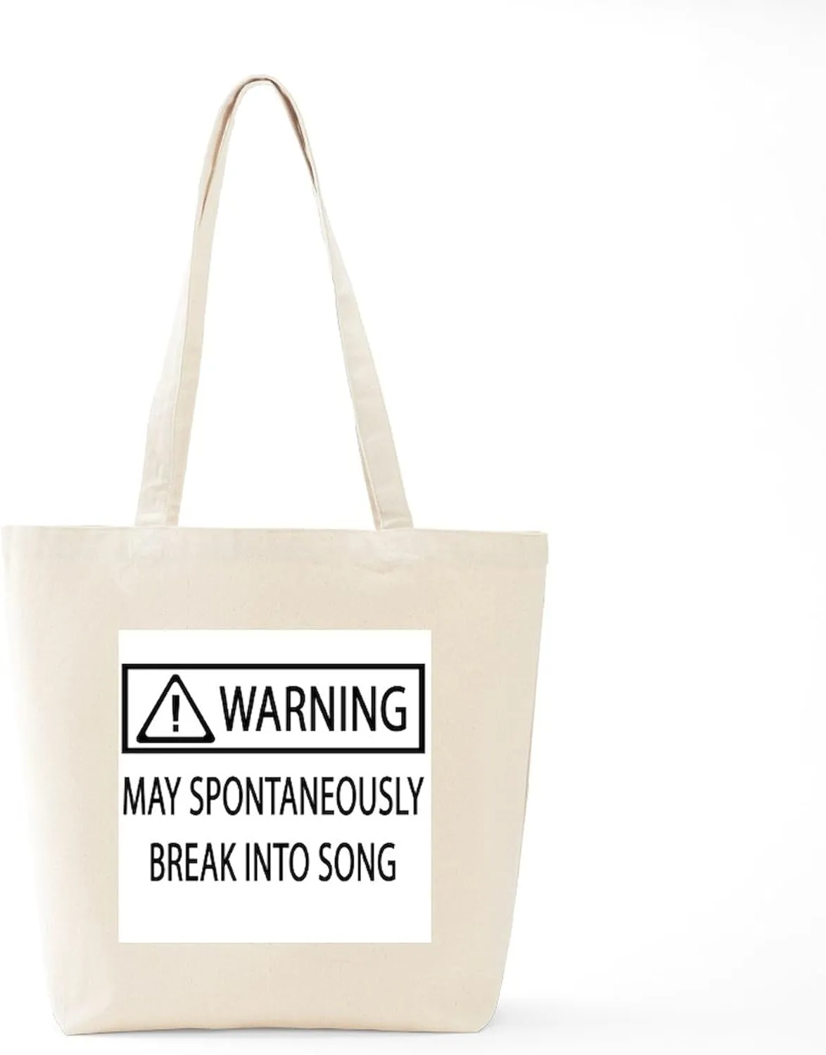 CafePress Spontaneous Singer BW Tote Bag Reusable Natural Beige Canvas Shopping Bag