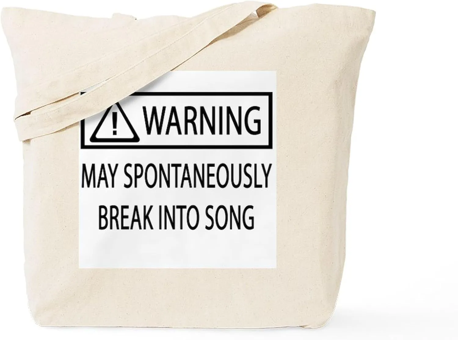 CafePress Spontaneous Singer BW Tote Bag Reusable Natural Beige Canvas Shopping Bag